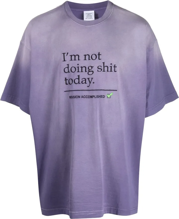 text-print faded T-shirt