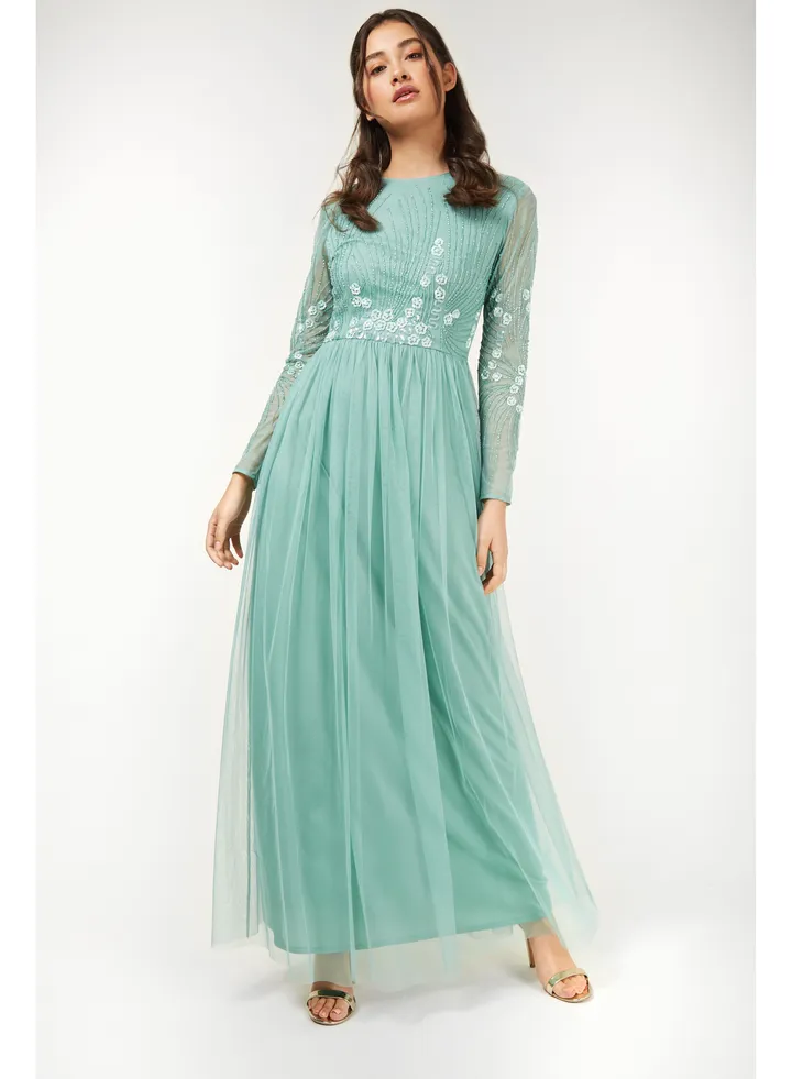 Little Mistress Green Maxi Dress