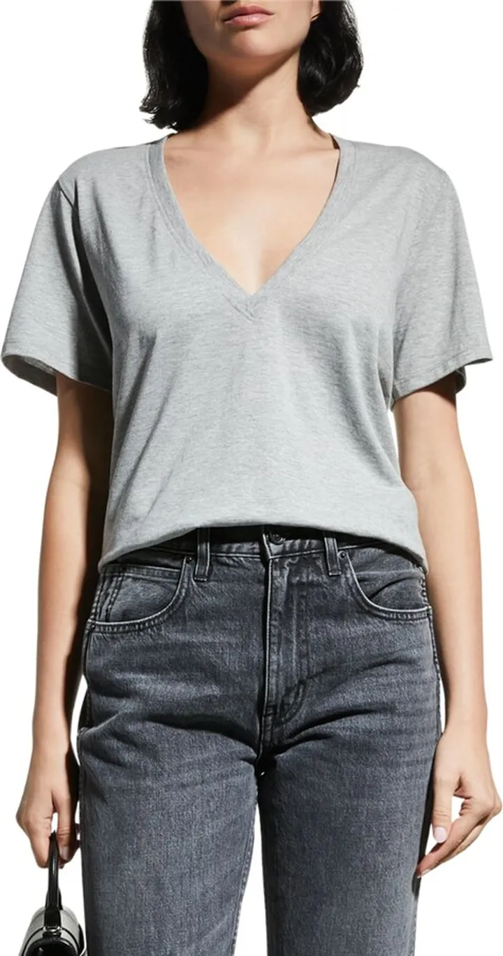 Cecilia Plunge-Neck Tee