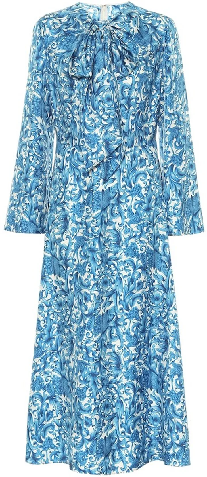 Valentino printed silk-twill midi dress