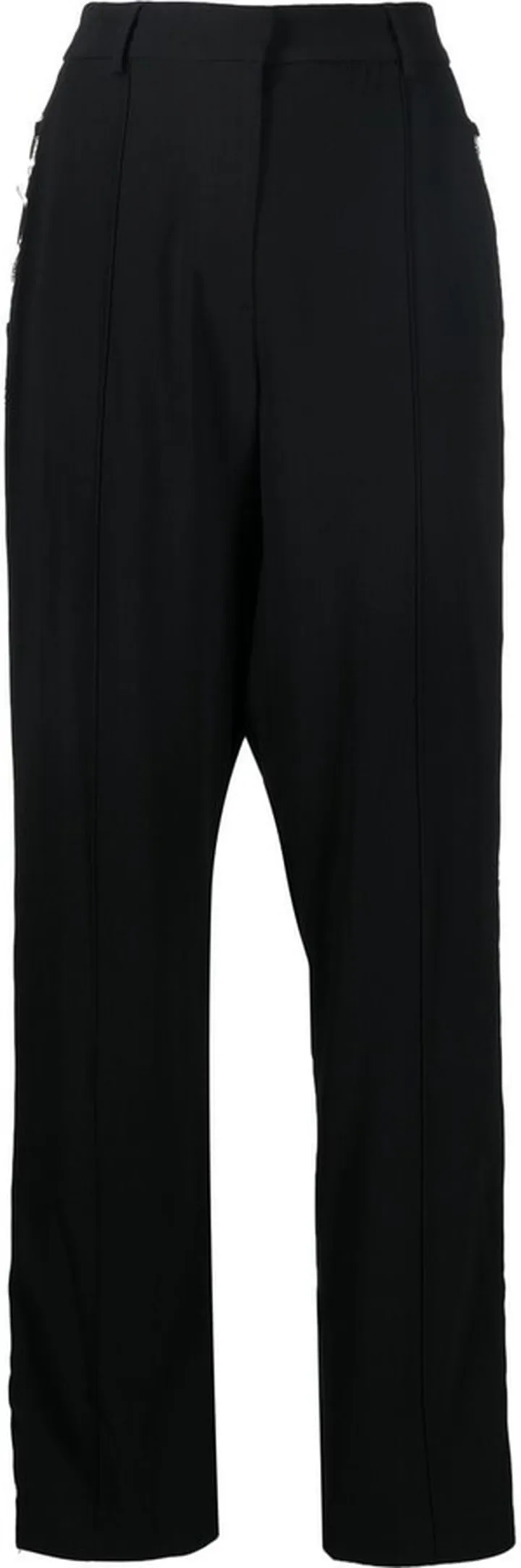 Lace-Up Detail Straight-Leg Trousers