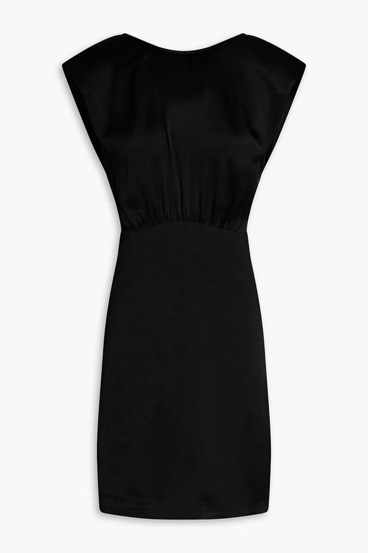Norma gathered satin-crepe mini dress