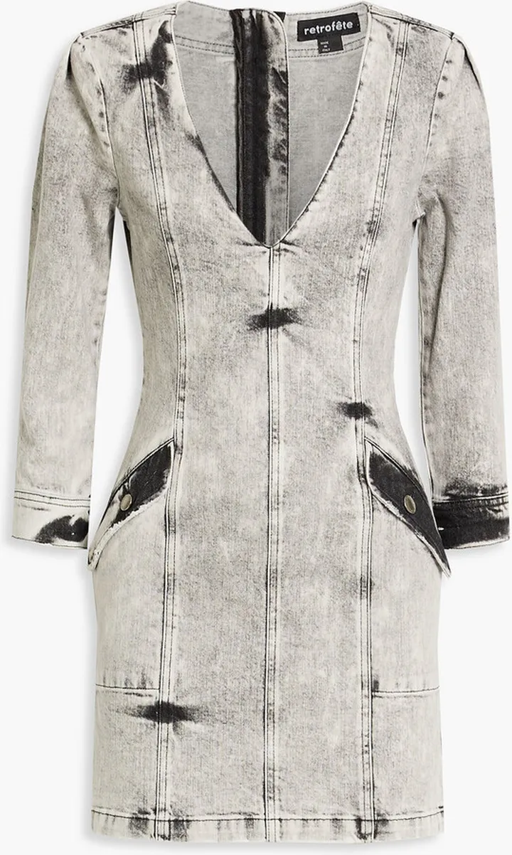 Lilah bleached denim mini dress