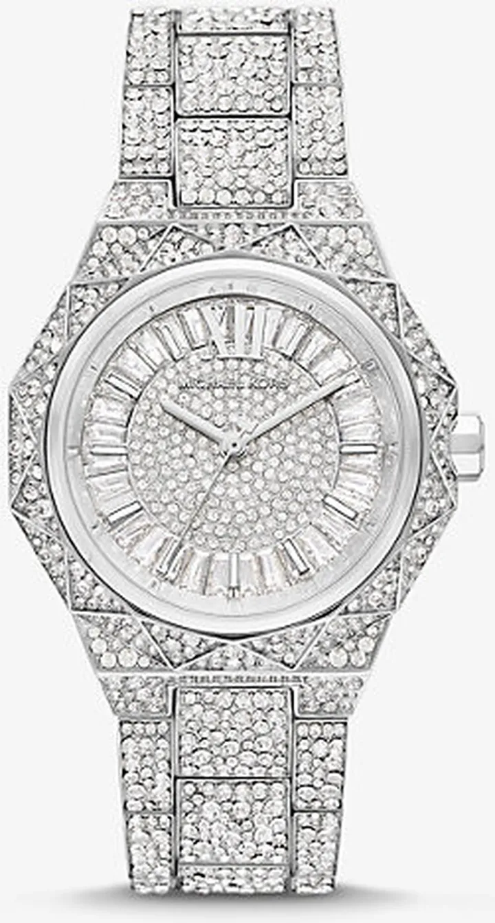 Oversized Raquel Pavé Silver-Tone Watch