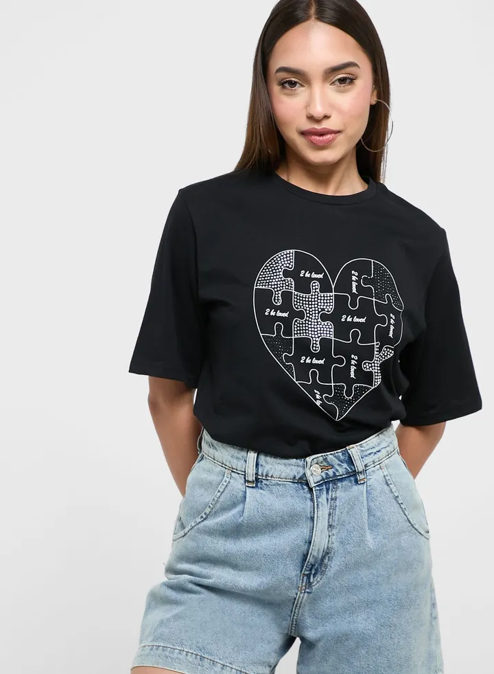 Embellished Graphic T-Shirt