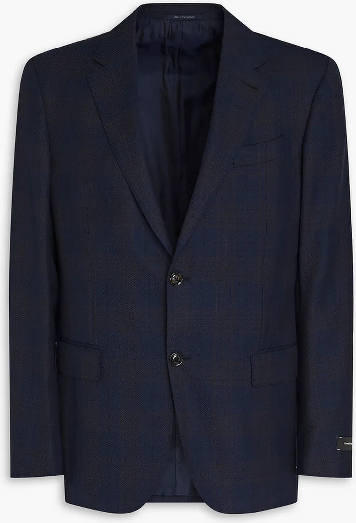 Checked wool blazer