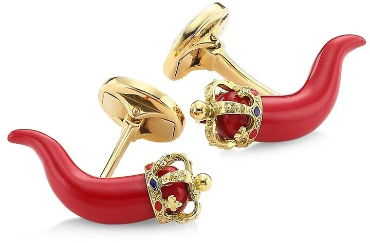 Small Horn Amulet Crown Cufflinks