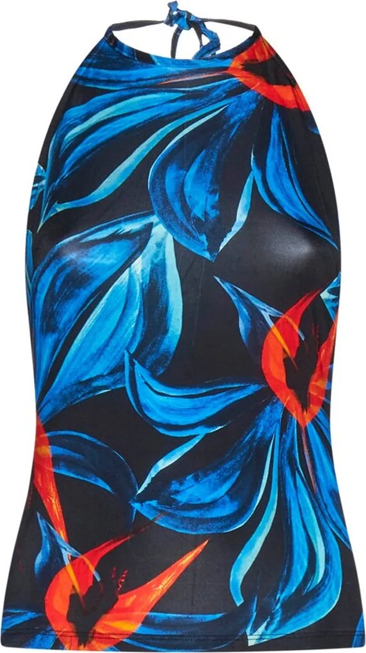 Louisa Ballou Printed High Neck Halter Top