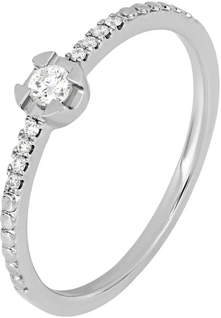 18K White Gold Diamond Stackable Ring - 0.12 ctw