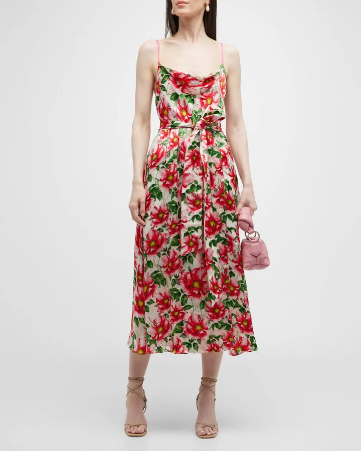 Samantha Cowl-Neck Midi Dress
