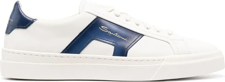 Double Buckle low-top leather sneakers