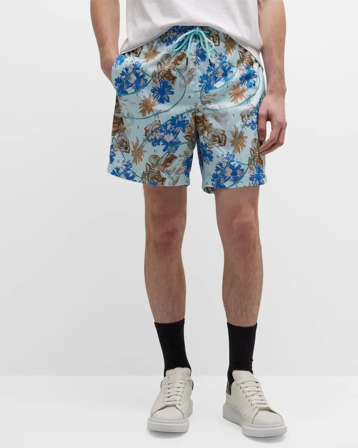 Men's Floral Mesh Shorts