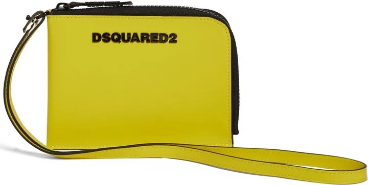 D2 lettering leather pouch
