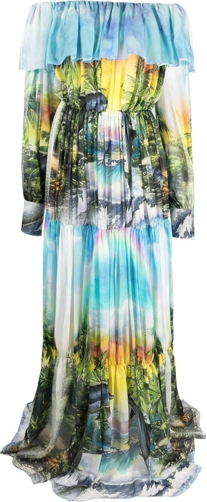 Hawaii pleated maxi dress