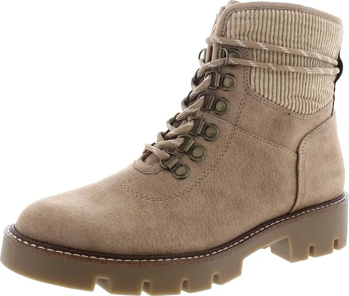 Gaga Womens Faux Suede Booties Combat & Lace-up Boots