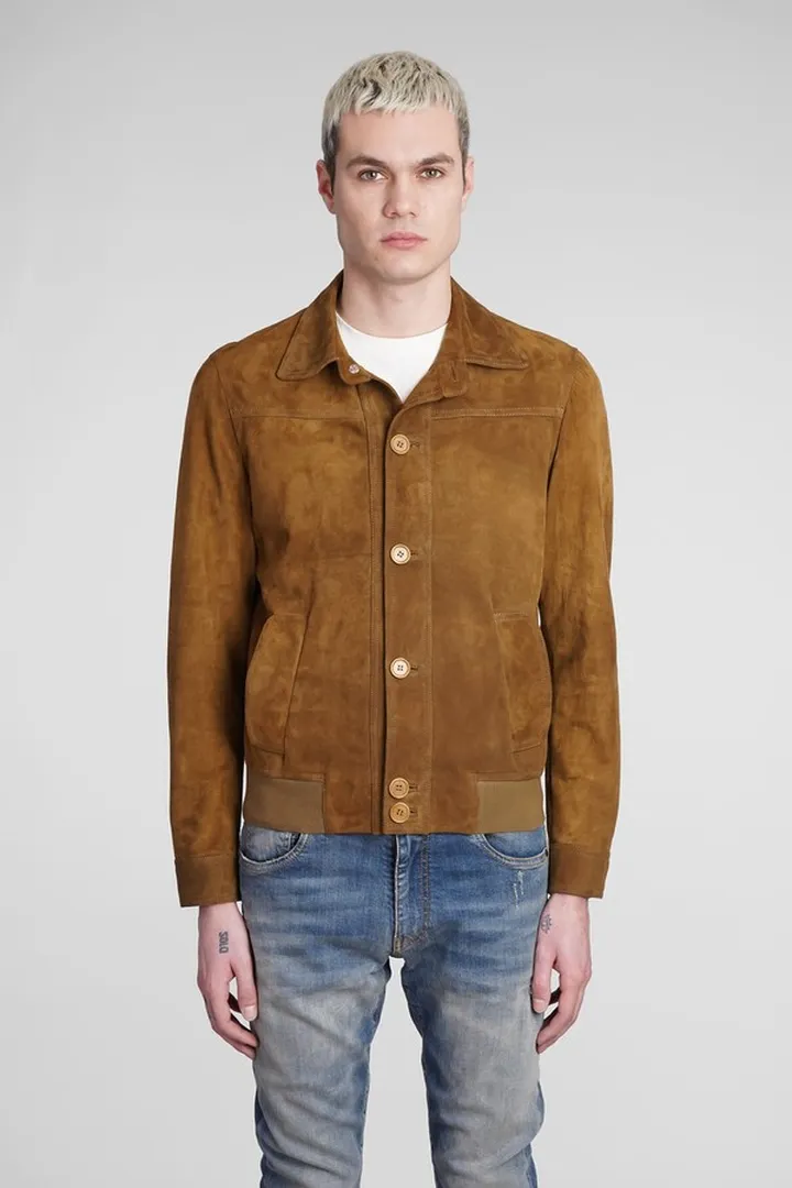 Casual Jacket In Camel Leather