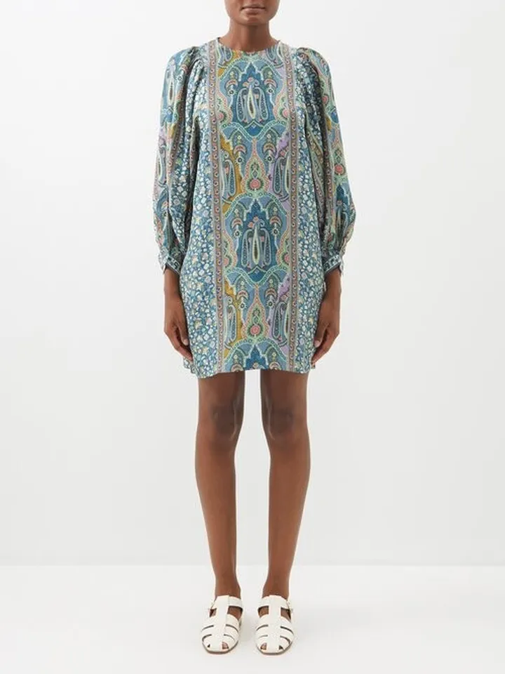 Groovy Printed Silk-twill Mini Dress
