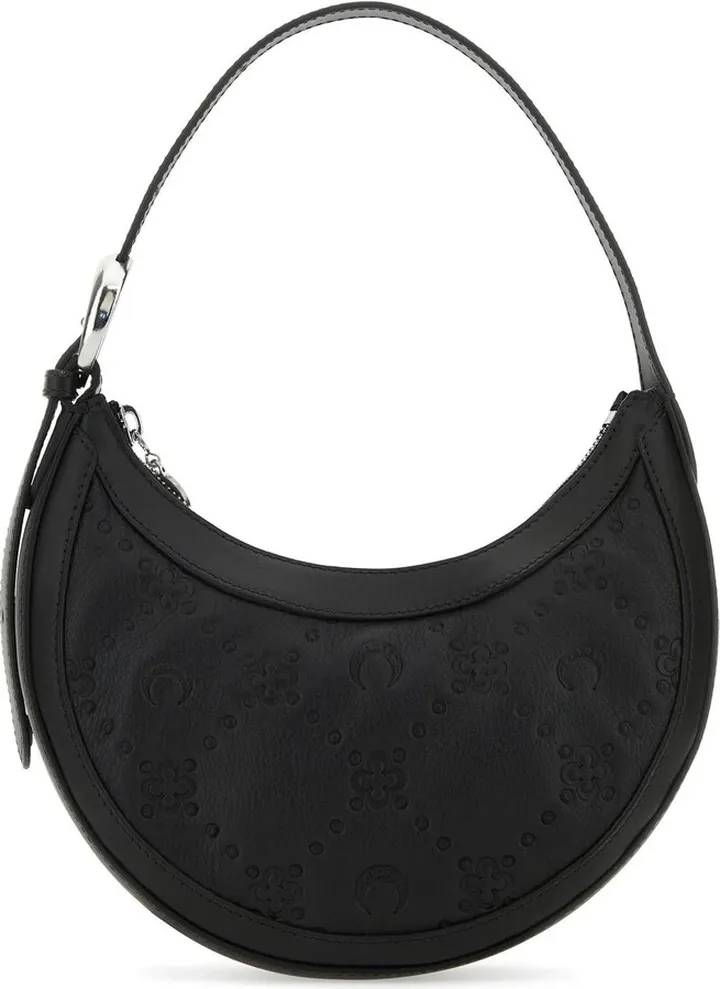 Shoulder bag realized in calf leather characterized by embossed logoed motif at the front and the back.