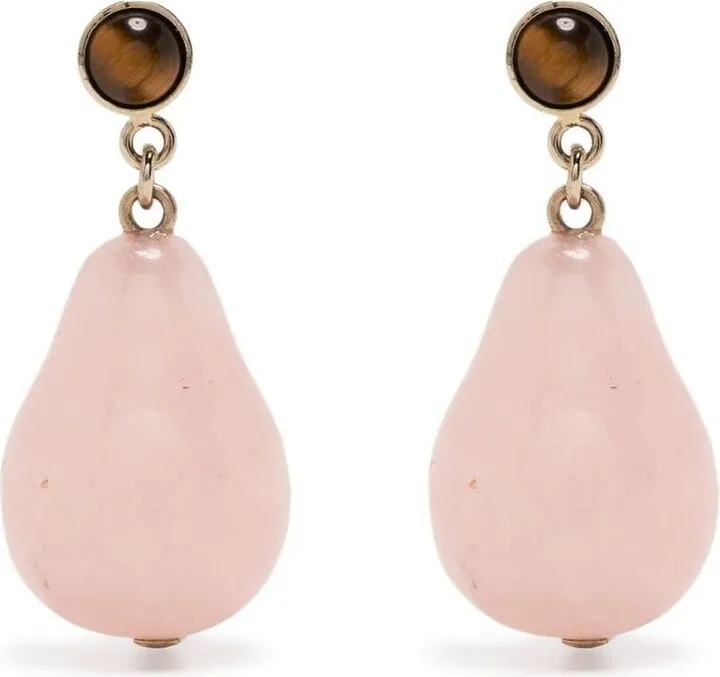 Darcey pink quartz drop earrings