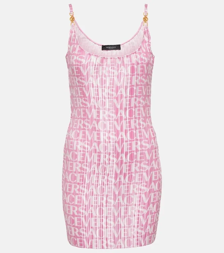 Medusa '95 logo plisse minidress