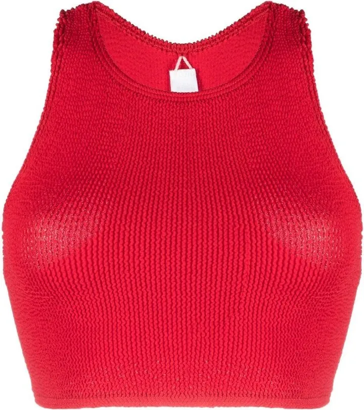 Cropped Sheersucker Top Bikini