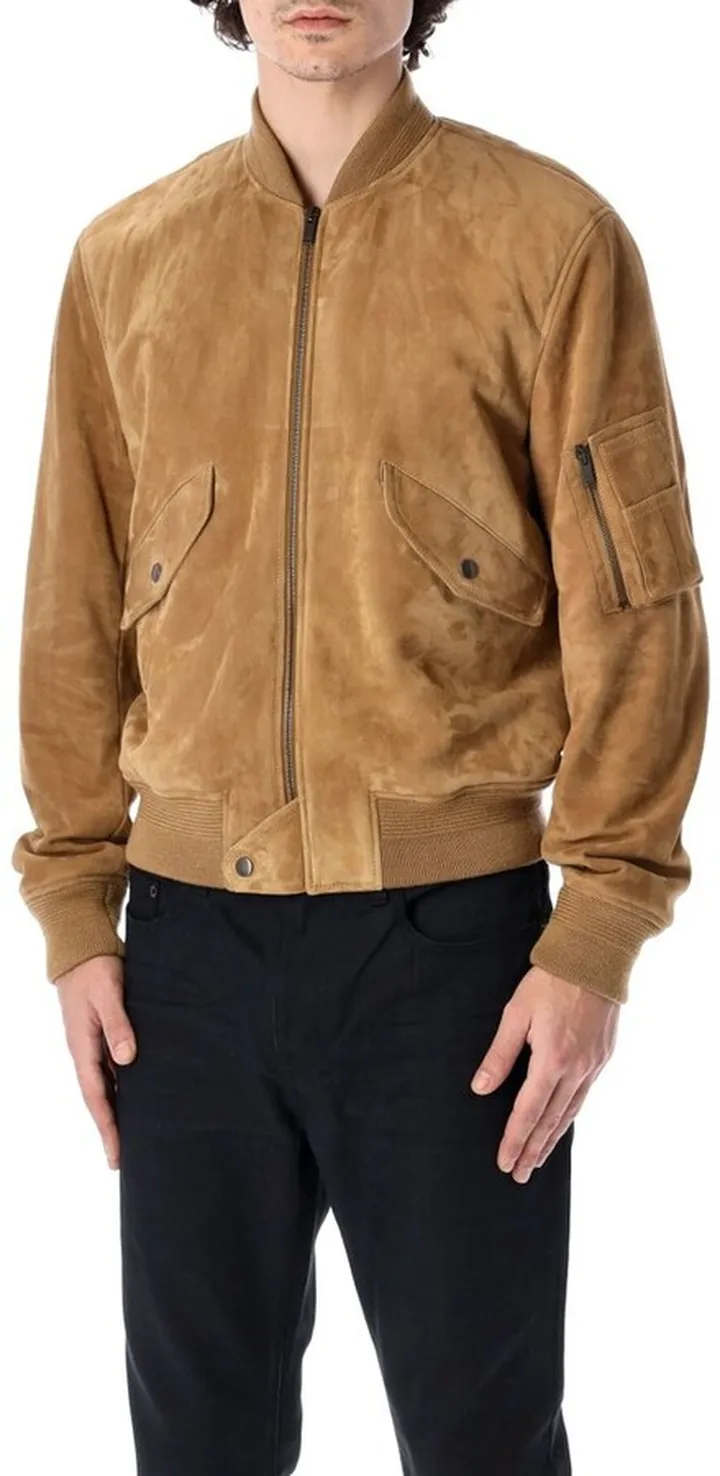 Saint Laurent Zipped Long-Sleeved Bomber Jacket