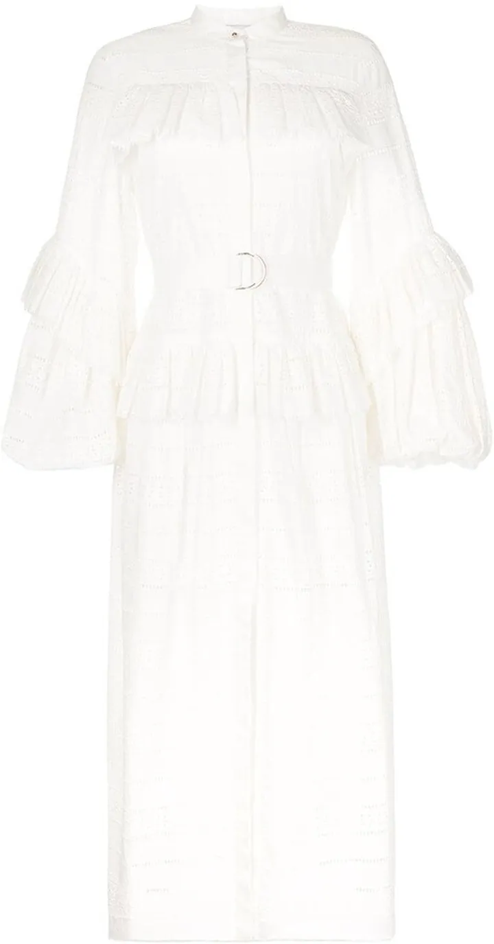 Lace-Panel Mid-Length Dress