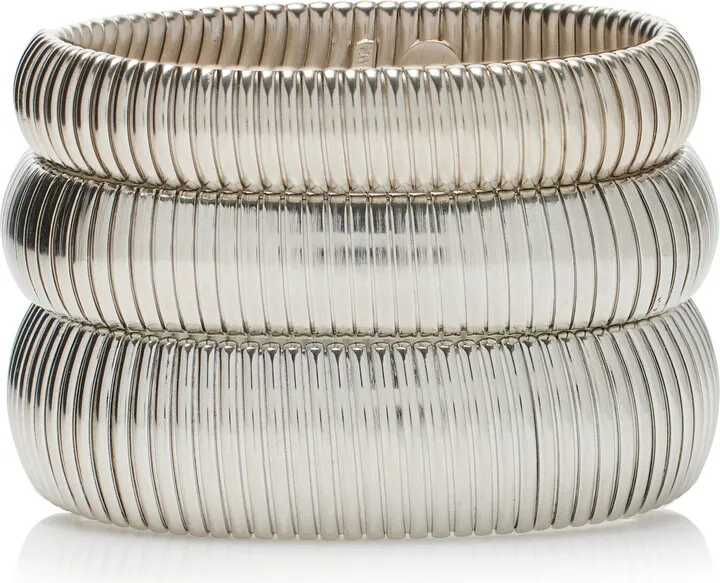 Amun Exclusive Set-of-Three Cobra Silver Bracelets