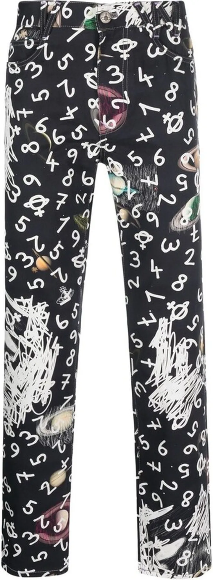 Planets and Numbers print trousers