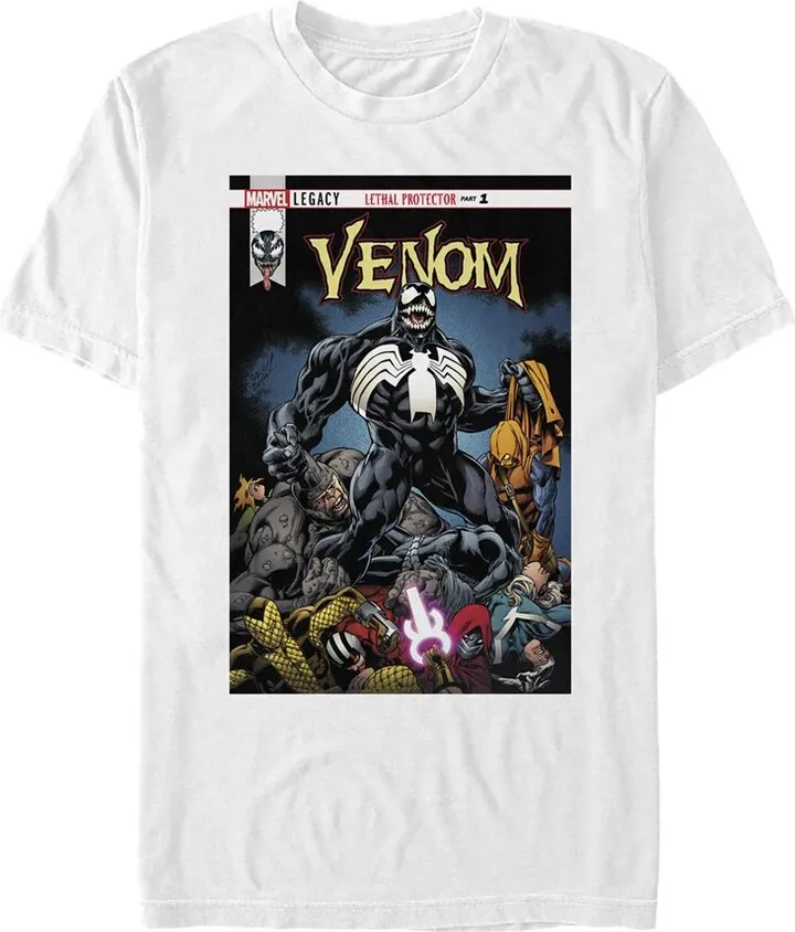 Men's Marvel Venom Lethal Protector Pile T-Shirt - White - 3X Large