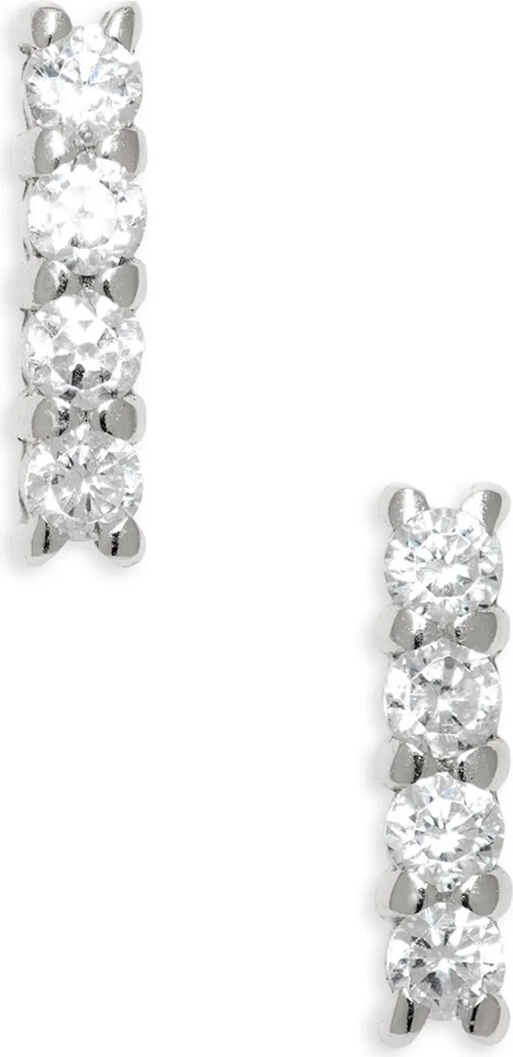 Teeny Pavé Bar Stud Earrings