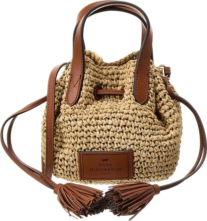 Anya Hindmarch Drawstring Small Raffia Tote