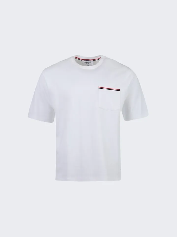 Oversized Short Sleeve Pocket Tee White
