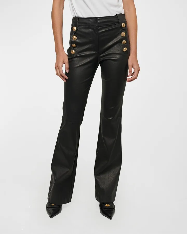 Robertson Flared Leather Sailor Trousers