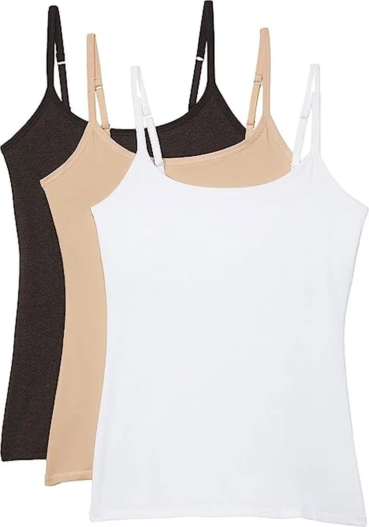 PACT Organic Cotton Shelf Bra Camisole 3-Pack (Neutrals) Women's Sleeveless