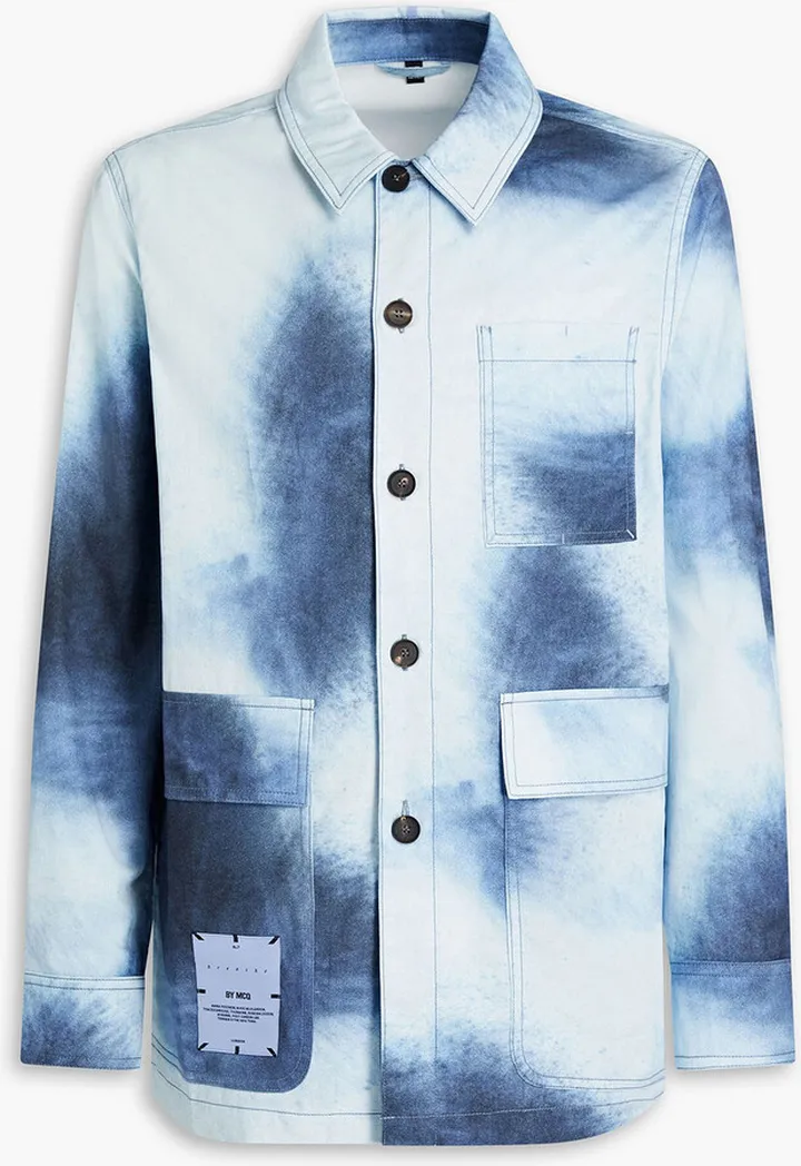 Appliquéd printed cotton-poplin shirt