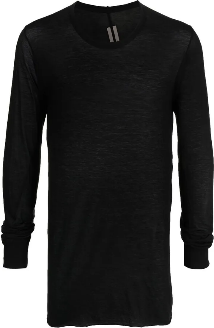 fine-knit long-sleeved T-shirt