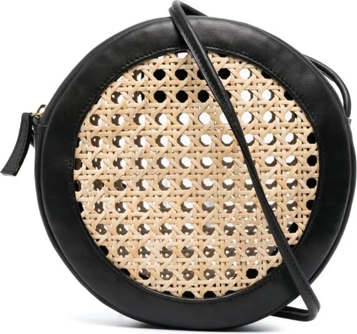 Black Rattan Cross Body Bag