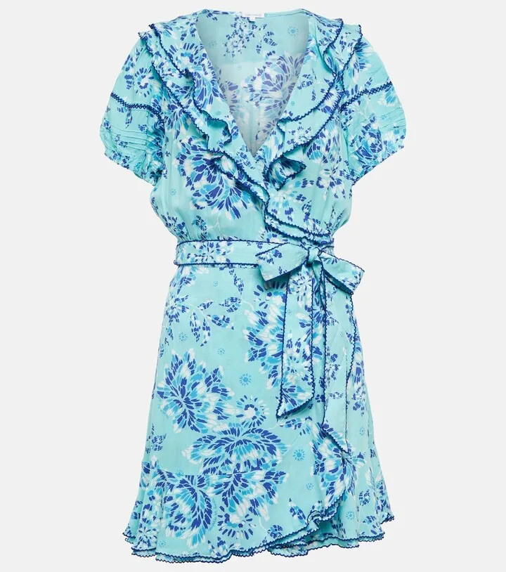 Aude printed wrap minidress