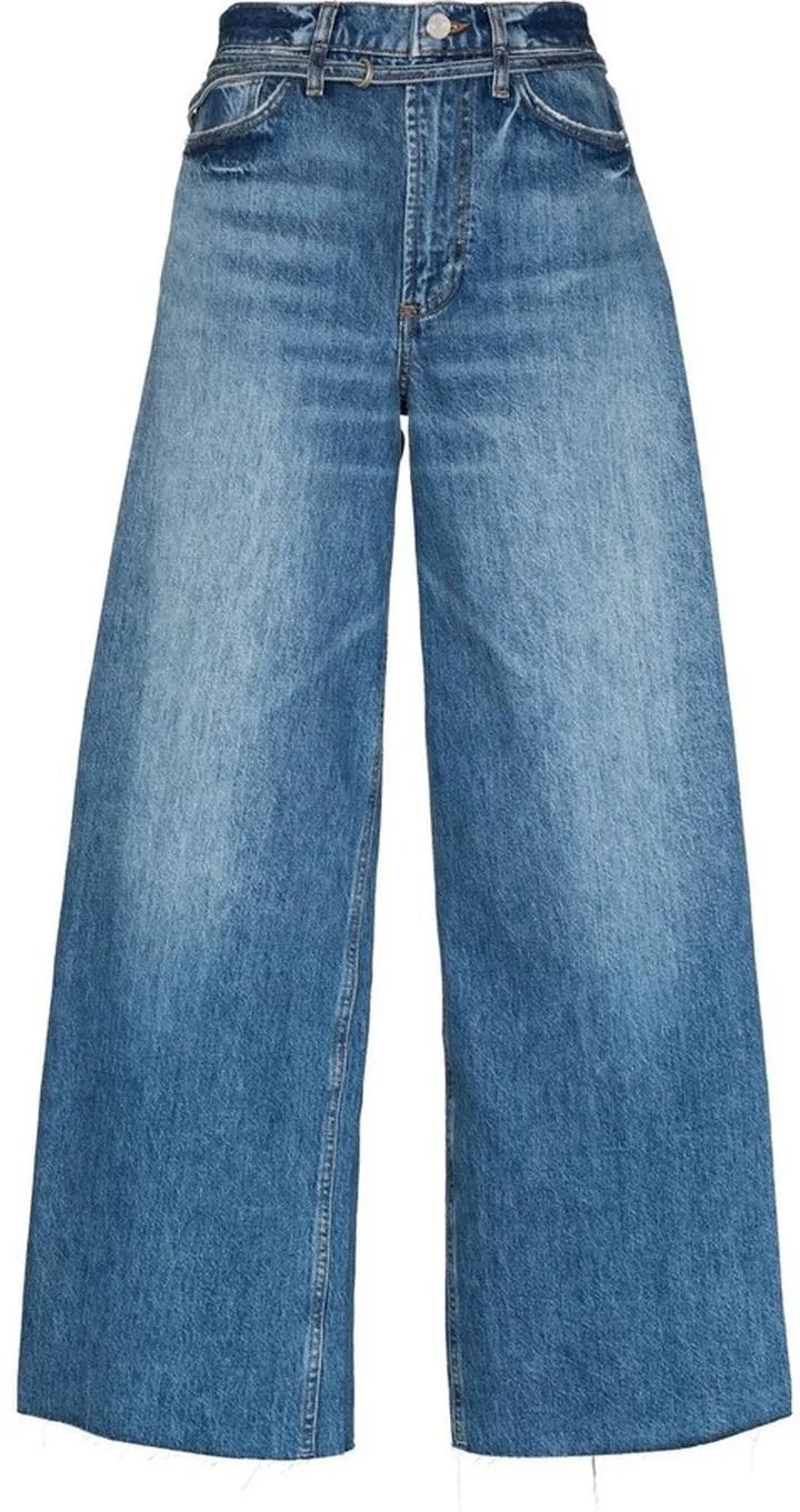 Faded-Effect Boyfriend-Cut Jeans