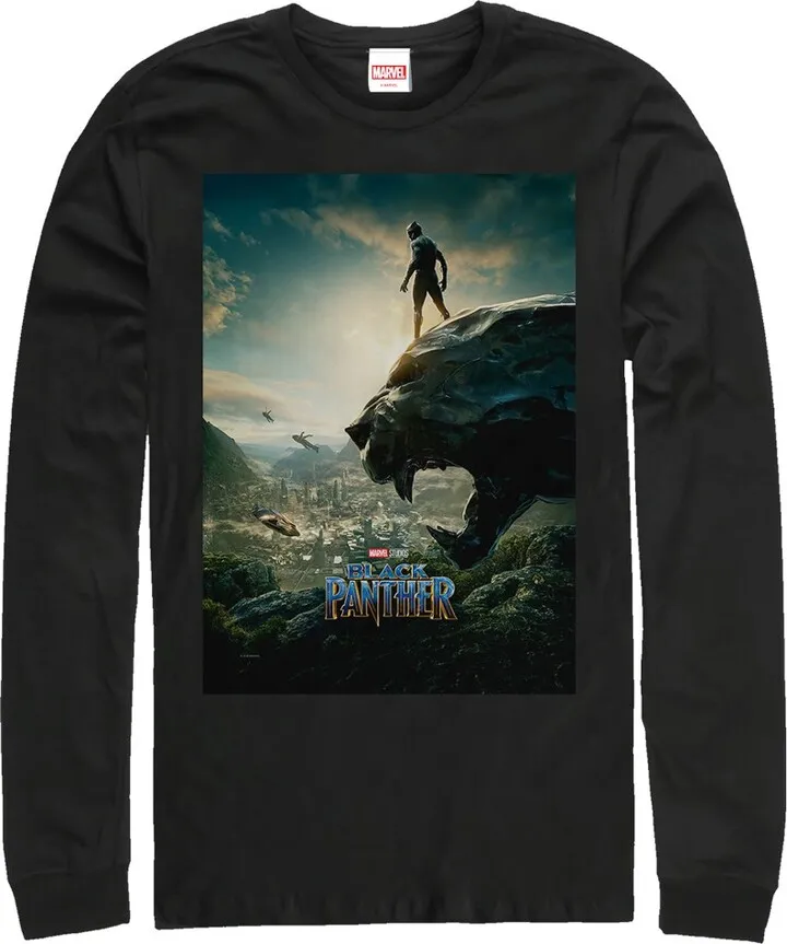 Men's Marvel Black Panther 2018 Epic View Long Sleeve Shirt - Black - Medium