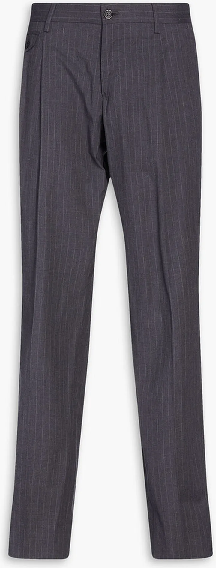 Tapered pinstriped cotton pants