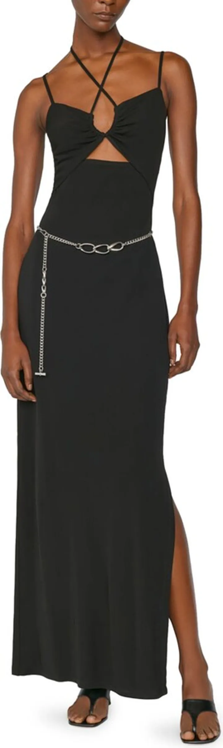 Strappy Halter Neck Cutout Dress