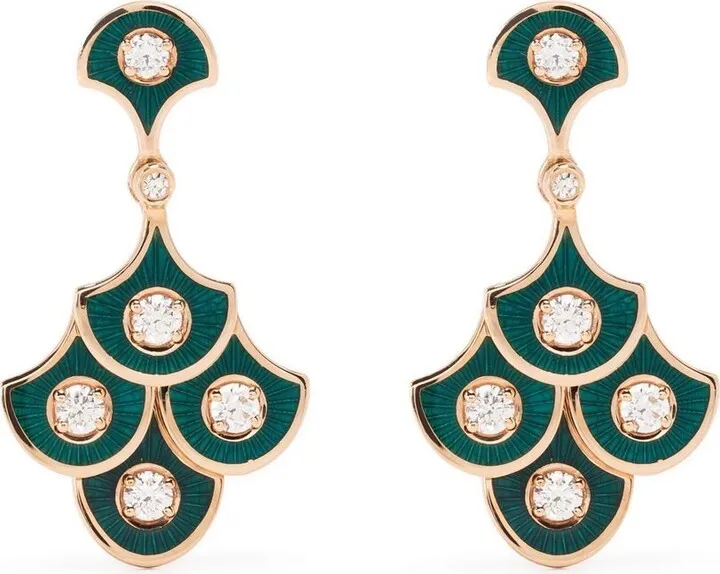 18kt rose gold Fish For Love diamond drop earrings
