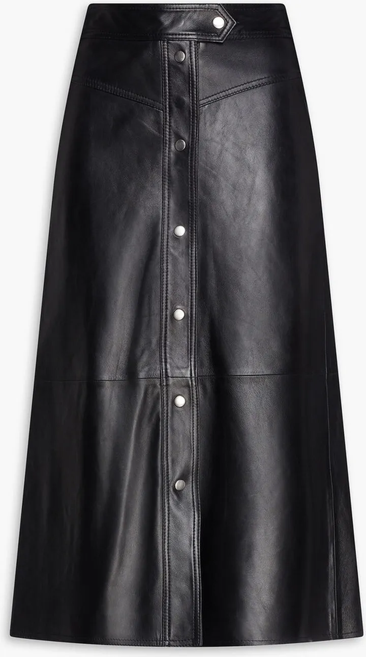 Gianna leather midi skirt
