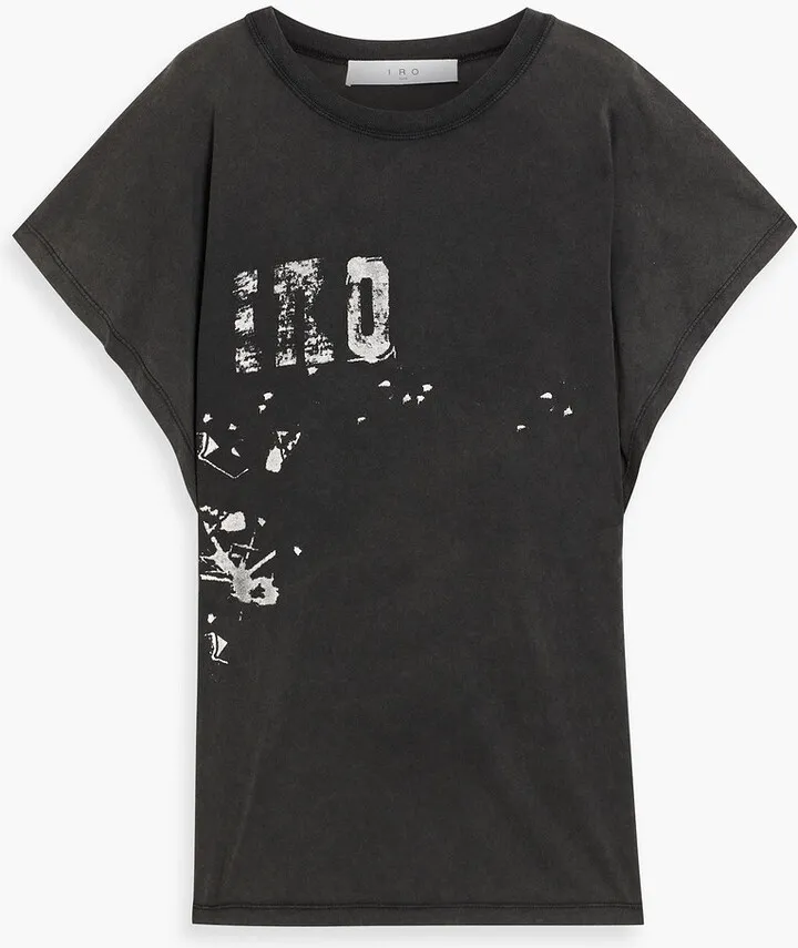 Grungy printed cotton-jersey T-shirt