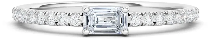 Lab Created Diamond & Pavé 14K Gold Ring
