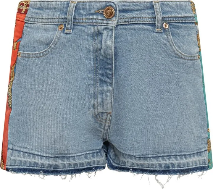 Versace Royal Rebellion Mid-Rise Denim Shorts