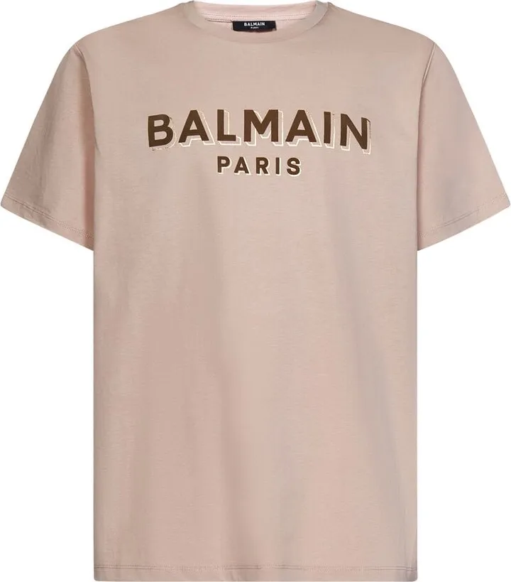 Balmain Oversized Flocked Logo T-Shirt