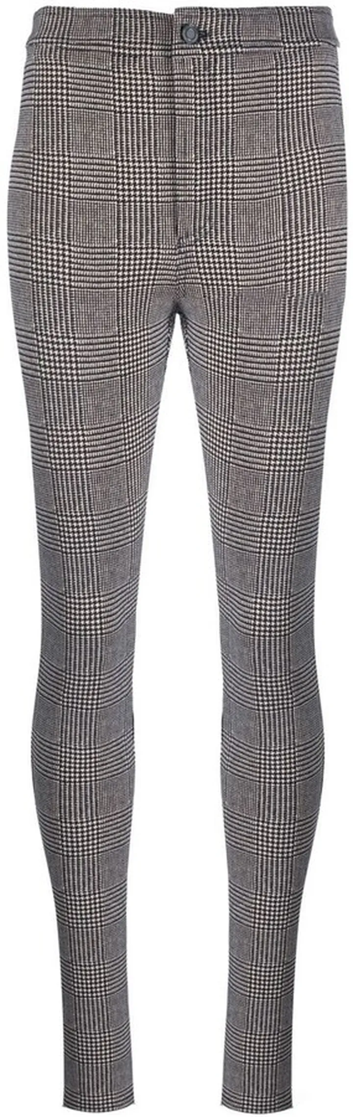 Check-Patterned Skinny Trousers